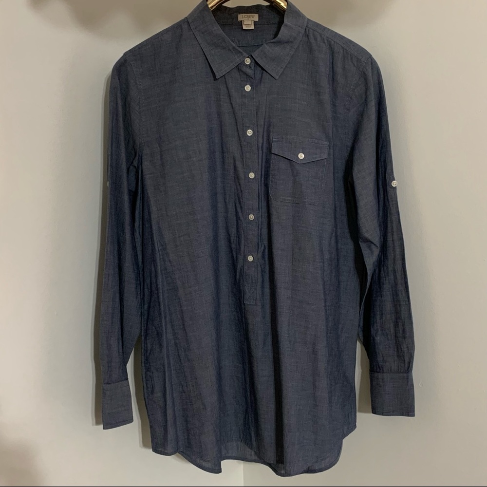 J. Crew Chambray Tunic Top